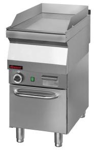 Płyta grillowa gazowa gładka chromowana 400 mm 5,5kW na podstawie szafkowej zamkniętej | Kromet