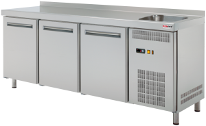 Stół chłodniczy trzydrzwiowy ze zlewem RT - 3DS | Red Fox