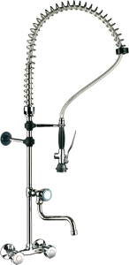 Spryskiwacz z baterią ścienną i wylewką DOC - 4+ | Red Fox