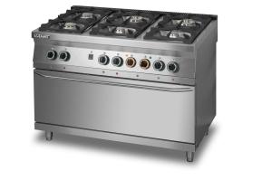 Kuchnia gazowa 6-palnikowa z piekarnikiem elektrycznym 3xGN1/1 | Lozamet