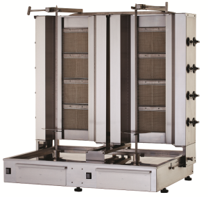 Gyros | opiekacz gazowy do kebaba podwójny | 4+4 palniki | wsad 120kg  KLG224-T | Resto Quality