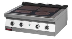 Kuchnia elektryczna ceramiczna 4 pola 2x4kW + 2x2,1kW | Kromet