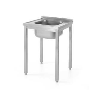 Stół z jednym zlewem - skręcany, o wym. 600x700x(H)850 mm Wariant podstawowy | Hendi