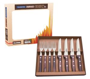 Zestaw sztućców "GAUCHO", 8szt., karton prezentowy, linia Churrasco, ciemny brąz Wariant podstawowy | Hendi