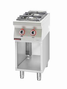 Kuchnia gazowa 2 - palnikowa na podstawie szafkowej otwartej | Kromet