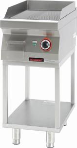 Płyta grillowa ryflowana chromowana 400mm 4,8kW na podstawie szkieletowej | Kromet