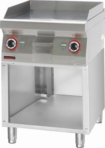 Płyta grillowa gładka 600 mm 8kW na podstawie szafkowej otwartej | Kromet