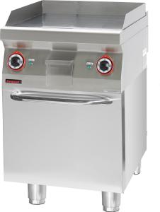 Płyta grillowa gładka 600 mm 8kW na podstawie szafkowej zamkniętej | Kromet
