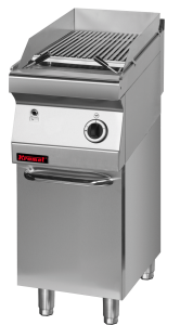 Lawa grill 400 mm 7kW na podstawie szafkowej zamkniętej | Kromet