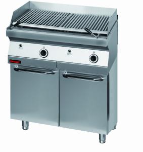 Lawa grill 800 mm 14kW na podstawie szafkowej zamkniętej | Kromet