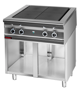 Kuchnia elektryczna (top) 800mm 4x4,0 kW na podstawie szafkowej otwartej | Kromet