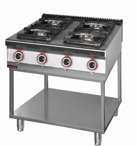 Kuchnia gazowa 4 palnikowa 1x4,5kW+ 1x7,5kW + 2x9,0 kW na podstawie szkieletowej | Kromet