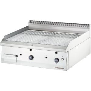 Płyta grillowa gazowa, ryflowana, 13 kW, G20, chrom | Stalgast