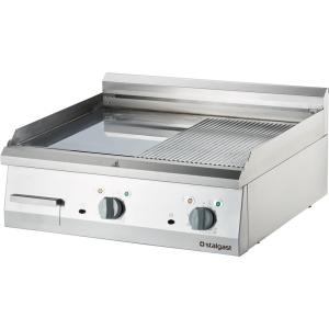 Płyta grillowa elektryczna, gładko-ryflowana, 8.1 kW, chrom | Stalgast