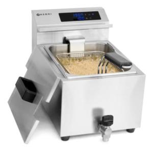Frytownica z panelem cyfrowym Mastercook z kranem spustowym pojemność 2x8l | Hendi