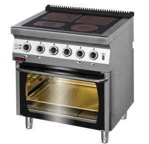 Kuchnia elektryczna ceramiczna z piekarnikiem elektrycznym 2x4kW + 1x2,1kW + 1x2,0kW + 6,5 kW (piekarnik) | Kromet