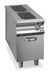 Kuchnia elektryczna 2 - płytowa z kwadratowymi płytami na szafce Domina 1100 | Hendi