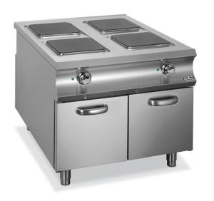 Kuchnia elektryczna 4 - płytowa  z kwadratowymi płytami na szafce Domina 1100 | Hendi