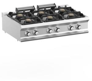 Kuchnia gazowa 6-palnikowa nastawna, linia DominaPro 700 | Hendi