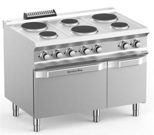 Kuchnia elektryczna 6-płytowa z piekarnikiem elektrycznym GN2/1, linia DominaPro 700 | Hendi