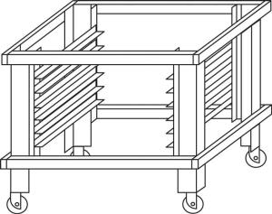 Podstawa z prowadnicami na kołach do pieca S105 H=600mm | Hendi