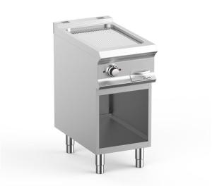 Płyta grillowa elektryczna chromowana pojedyncza na podstawie ryflowana, linia DominaPro 700 | Hendi