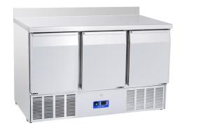 Stół chłodniczy sałatkowy Coolhead 3 drzwiowy, z blatem roboczym, z rantem 100mm | Hendi