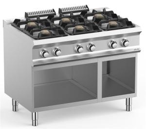 Kuchnia gazowa 6-palnikowa na podstawie, linia DominaPro 700 | Hendi