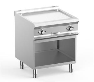 Płyta grillowa elektryczna chromowana podwójna  na podstawie ryflowana, linia DominaPro 700 | Hendi