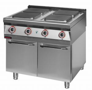 Kuchnia elektryczna 4 płytowa 900 mm 4x4,0 kW na podstawie szafkowej zamkniętej | Kromet