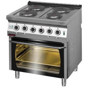 Kuchnia elektryczna z piekarnikiem elektrycznym 4x2,6kW + 6,5kW (piekarnik) | Kromet
