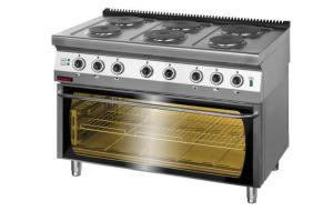 Kuchnia elektryczna z piekarnikiem elektrycznym moduł  3xGN 1/1 6x2,6kW + 8,4 kW (piekarnik) | Kromet