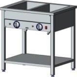 Bemar elektryczny 2-komorowy 800x600x850 mm z półką 1,6 kW BE-2WS | Egaz