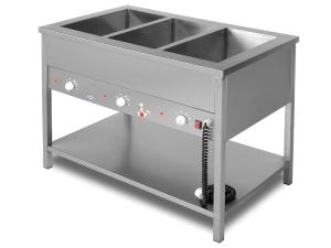 Bemar elektryczny 3-komorowy 1100x600x850 mm z półką 2,4 kW BE-3WS | Egaz