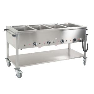 Bemar elektryczny 4-komorowy 1400x600x850 mm z półką jezdny 3,2 kW BE-4JS | Egaz