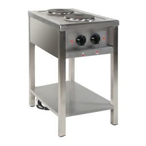 Kuchnia elektryczna 2-płytowa 400x700x850 z półką 5,2 kW KE27 | Egaz