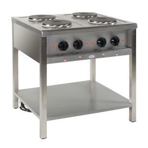 Kuchnia elektryczna 4-płytowa 800x700x850 z półką 10,4 kW KE47 | Egaz