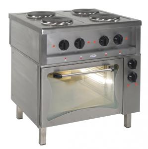 Kuchnia elektryczna 4-płytowa 10,4 kW z piekarnikiem elektrycznym 3,3 kW 800x700x850 mm KE47/PKE-1 | Egaz