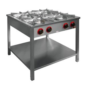 Kuchnia gazowa 4-palnikowa 900x900x850 mm z półką 24,5 kW TG-425.III | Egaz