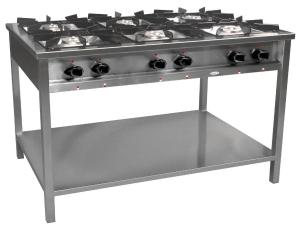 Kuchnia gazowa 6-palnikowa 1300x700x850 mm z półką 36,5 kW TGP-6737.III | Egaz