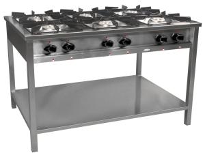 Kuchnia gazowa 6-palnikowa 1300x900x850 mm z półką 36,5 kW TG-637.III | Egaz