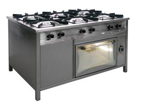 Kuchnia gazowa 6-palnikowa z piekarnikiem gazowym 1300x700x850 mm 36,5 kW TG-6732/PG-1 | Egaz