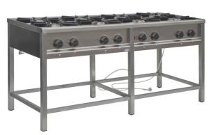 Kuchnia gazowa 8-palnikowa 1700x700x850 mm z półką 39,5 kW TG-8736.III | Egaz