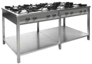 Kuchnia gazowa 8-palnikowa 1700x700x850 mm z półką 41,5 kW TG-8740.III | Egaz
