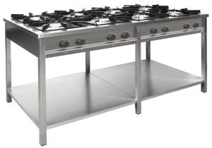 Kuchnia gazowa 8-palnikowa 1700x700x850 mm z półką 39,5 kW TGP-8736.III | Egaz