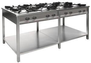 Kuchnia gazowa 8-palnikowa 1737x900x850 mm z półką 41,5 kW TGP-840.III | Egaz