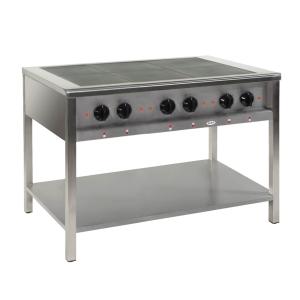 Kuchnia elektryczna 6-płytowa 1200x700x850 z półką 18 kW KE67K | Egaz