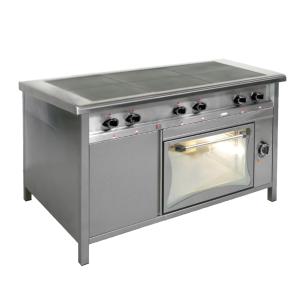 Kuchnia elektryczna 6-płytowa 18 kW z piekarnikiem elektrycznym 3,3 kW 1200x700x850 mm KE67K/PKE-1 | Egaz