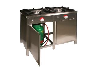 Kuchnia gazowa 2-palnikowa 1150x600x850 mm z szafką 18 kW + płomień pilotujący TGP-220.IV | Egaz