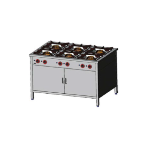 Kuchnia gazowa 6-palnikowa 1300x900x850 mm z szafką 36,5 kW TG-637.IV | Egaz
